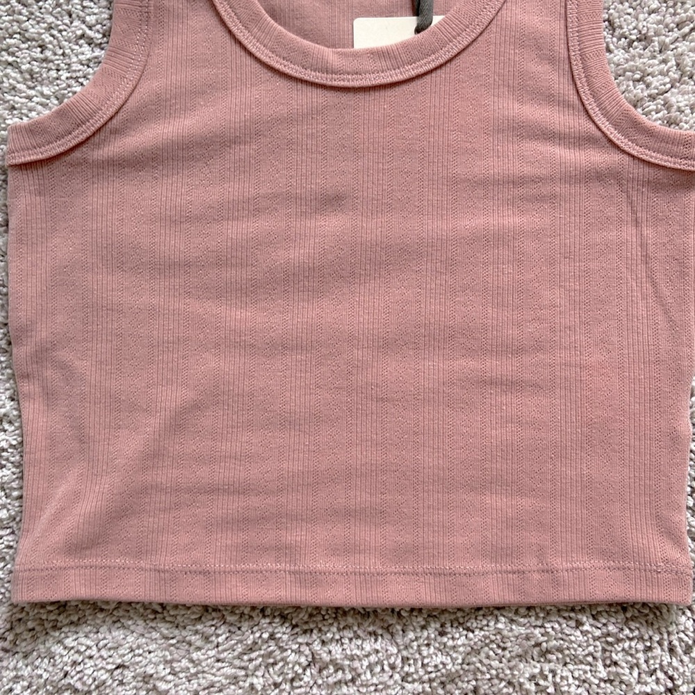 Dress Forum • Dusty Rose Pointelle Cropped Tank - Picture 3 of 12